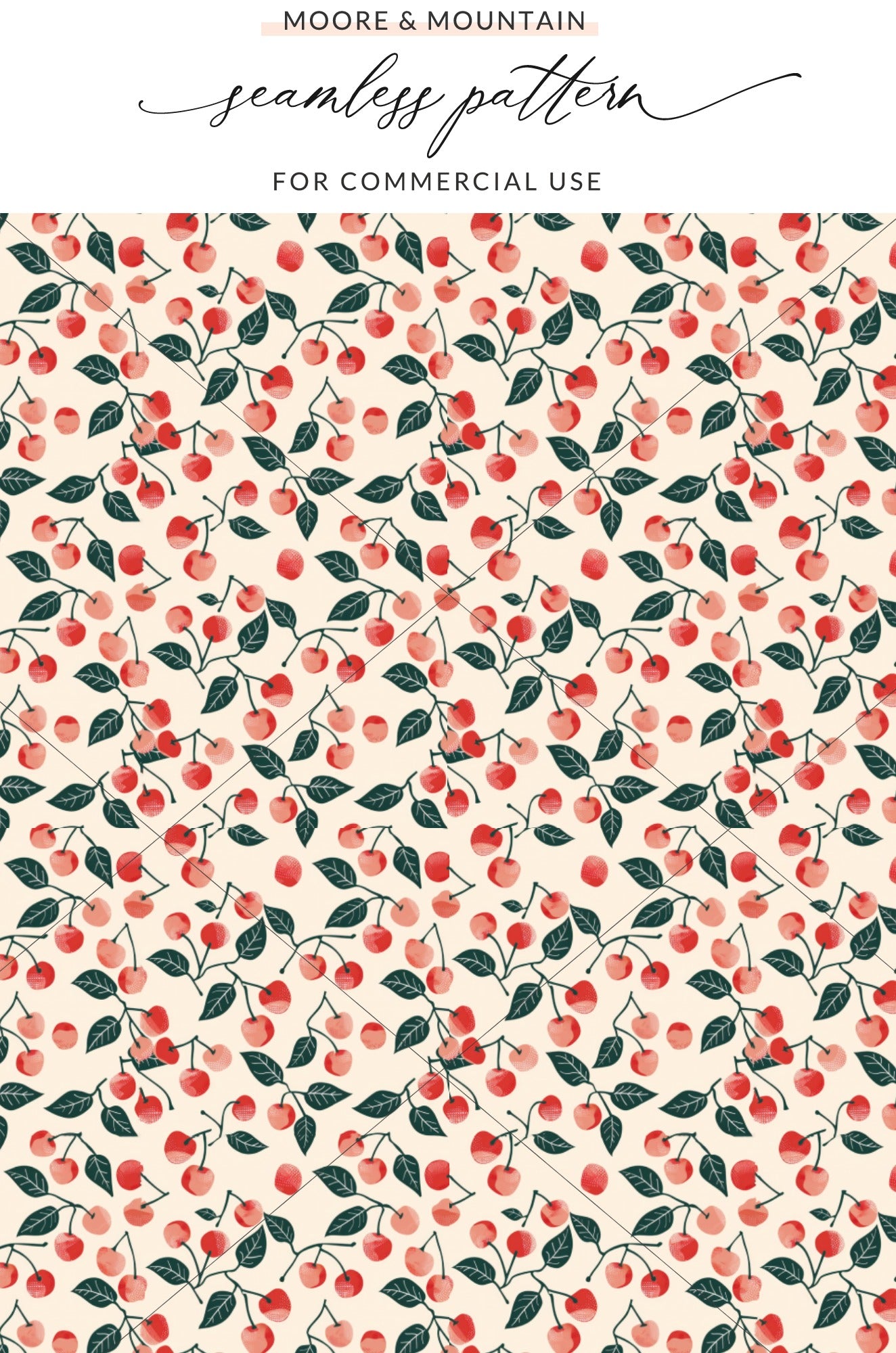 Vibrant Cherry Seamless Pattern for Commercial Use