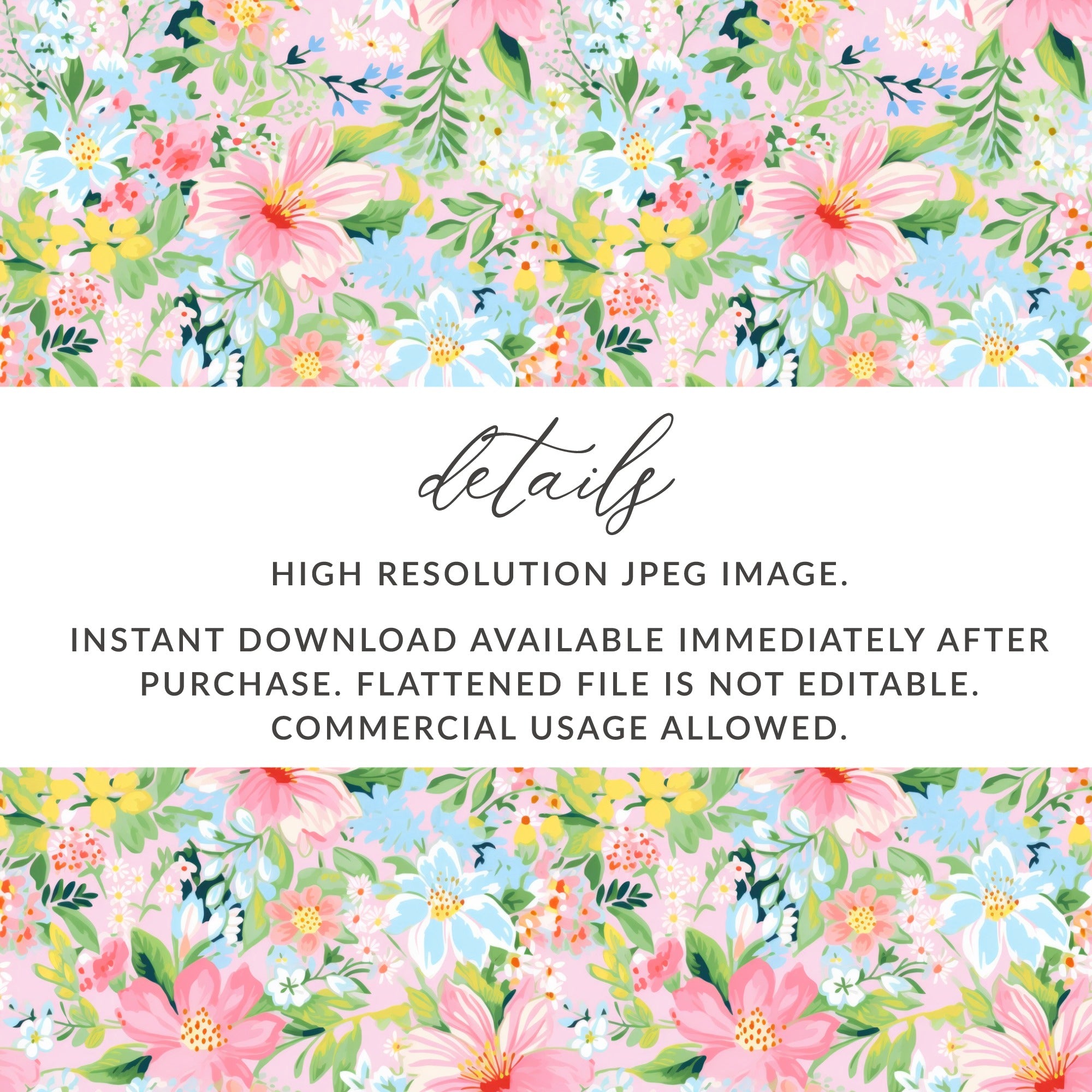 High Resolution Floral Pattern Instant Download