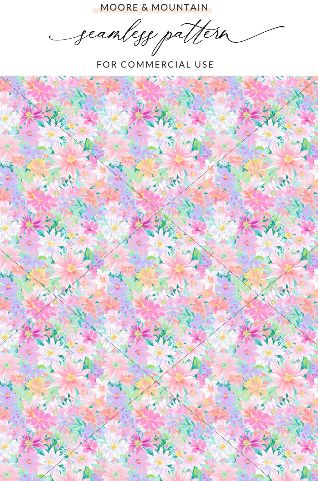 Vibrant Floral Seamless Pattern For Commercial Use
