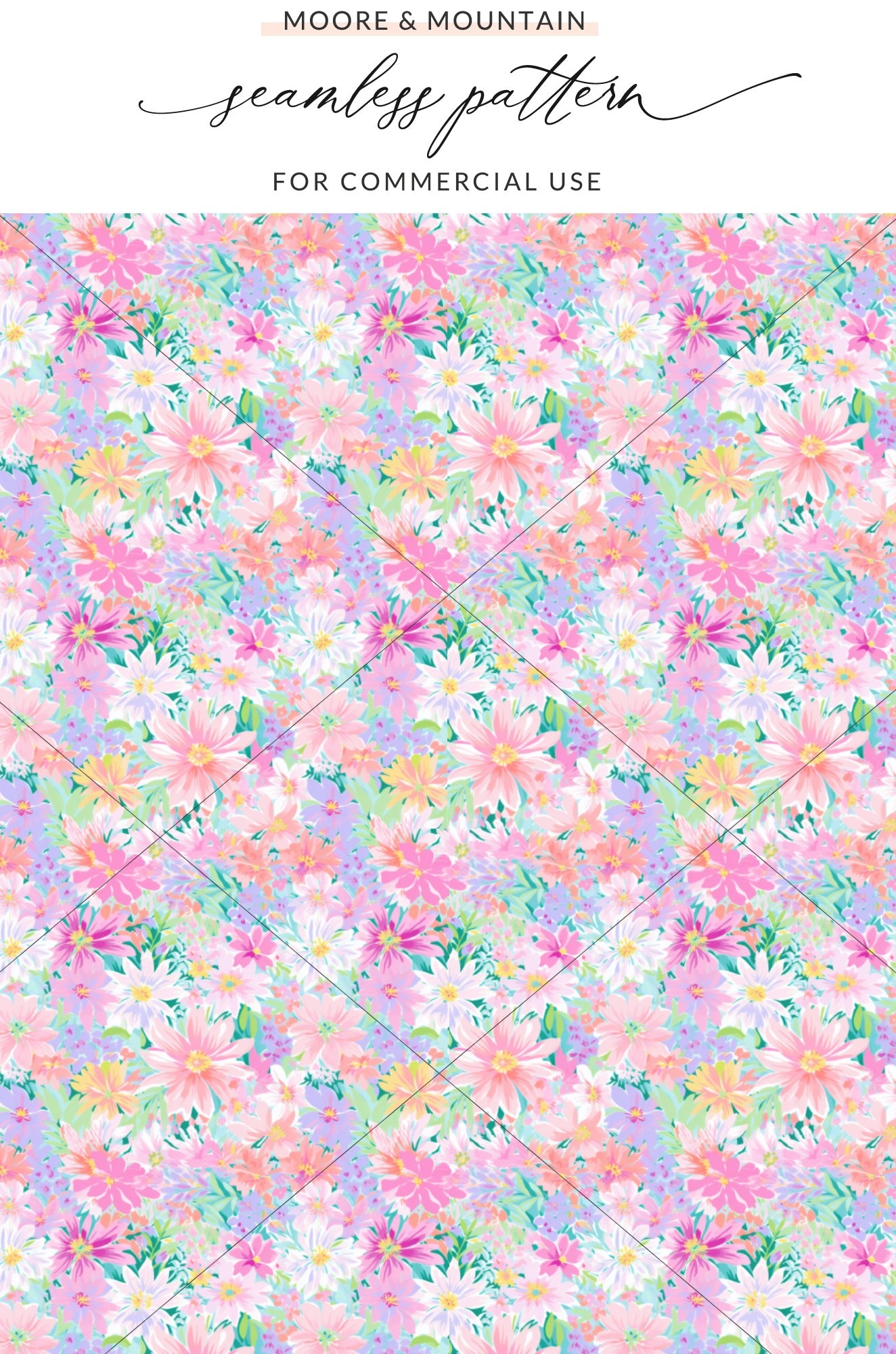 Vibrant Floral Seamless Pattern For Commercial Use