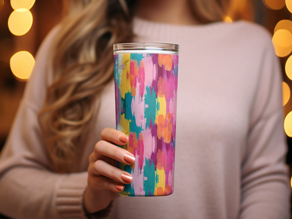 Vibrant Abstract Pattern Insulated Tumbler for Beverages