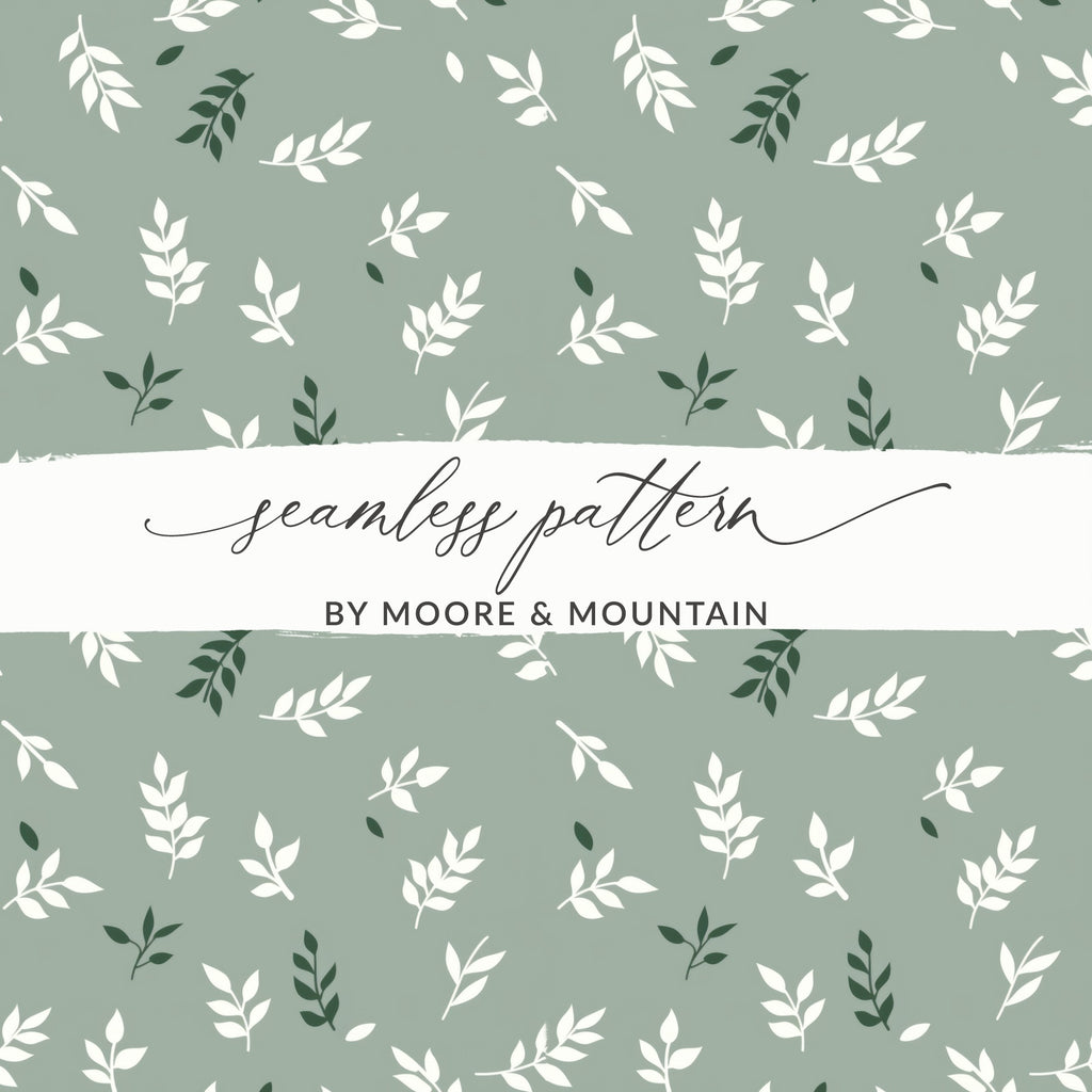 Moore & Mountain Green Leaf Seamless Pattern Design