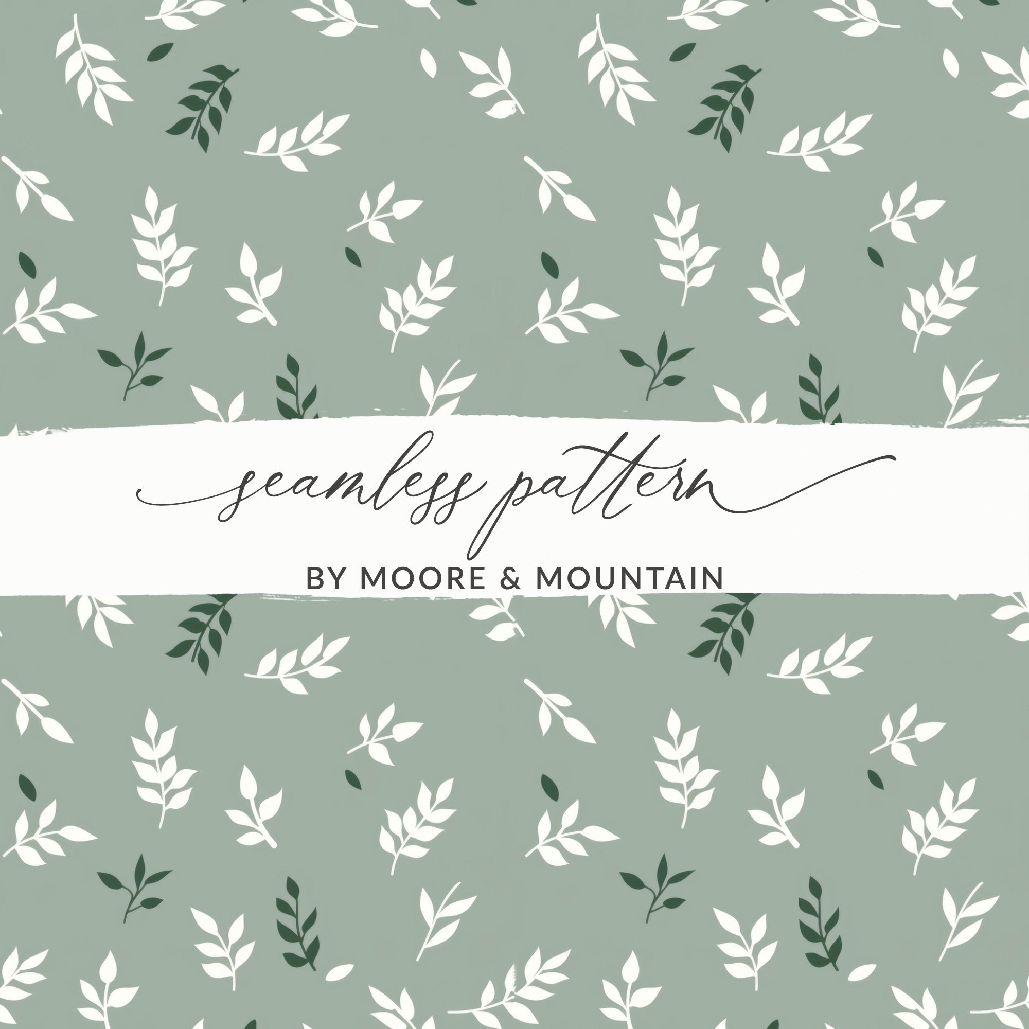 Moore & Mountain Green Leaf Seamless Pattern Design