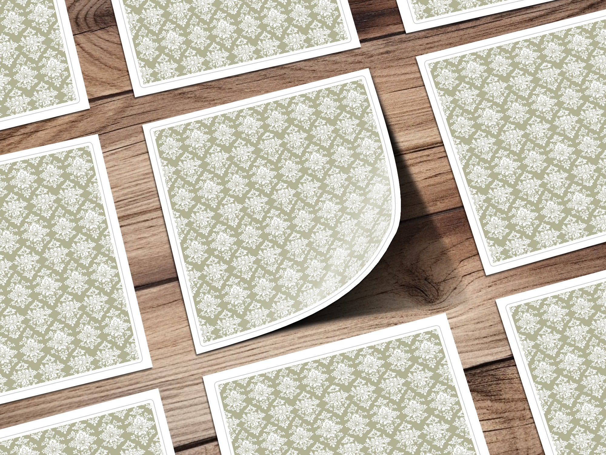 Vintage Floral Pattern Square Art Print Decor