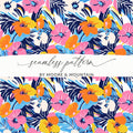 Floral pattern with "seamless pattern by Moore & Mountain" text.