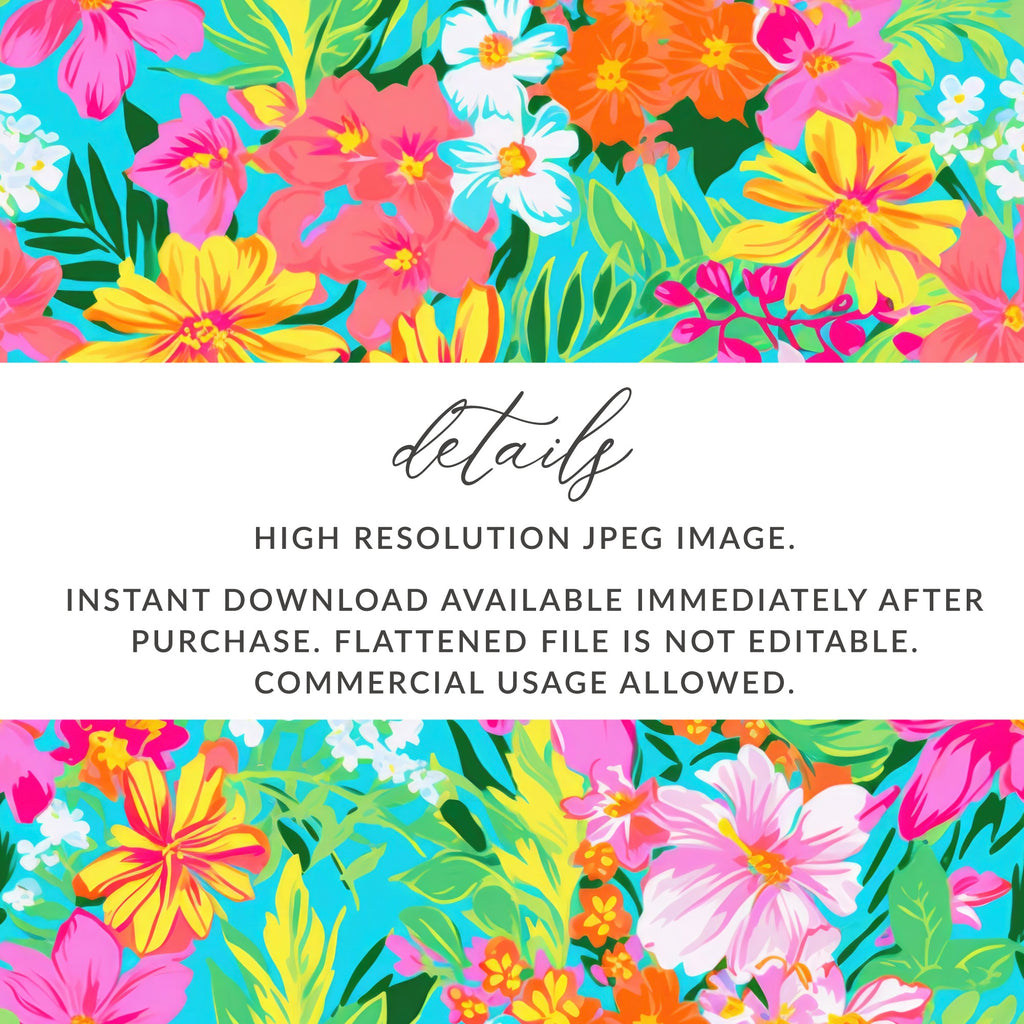 Colorful Floral High Resolution JPEG Image Instant Download