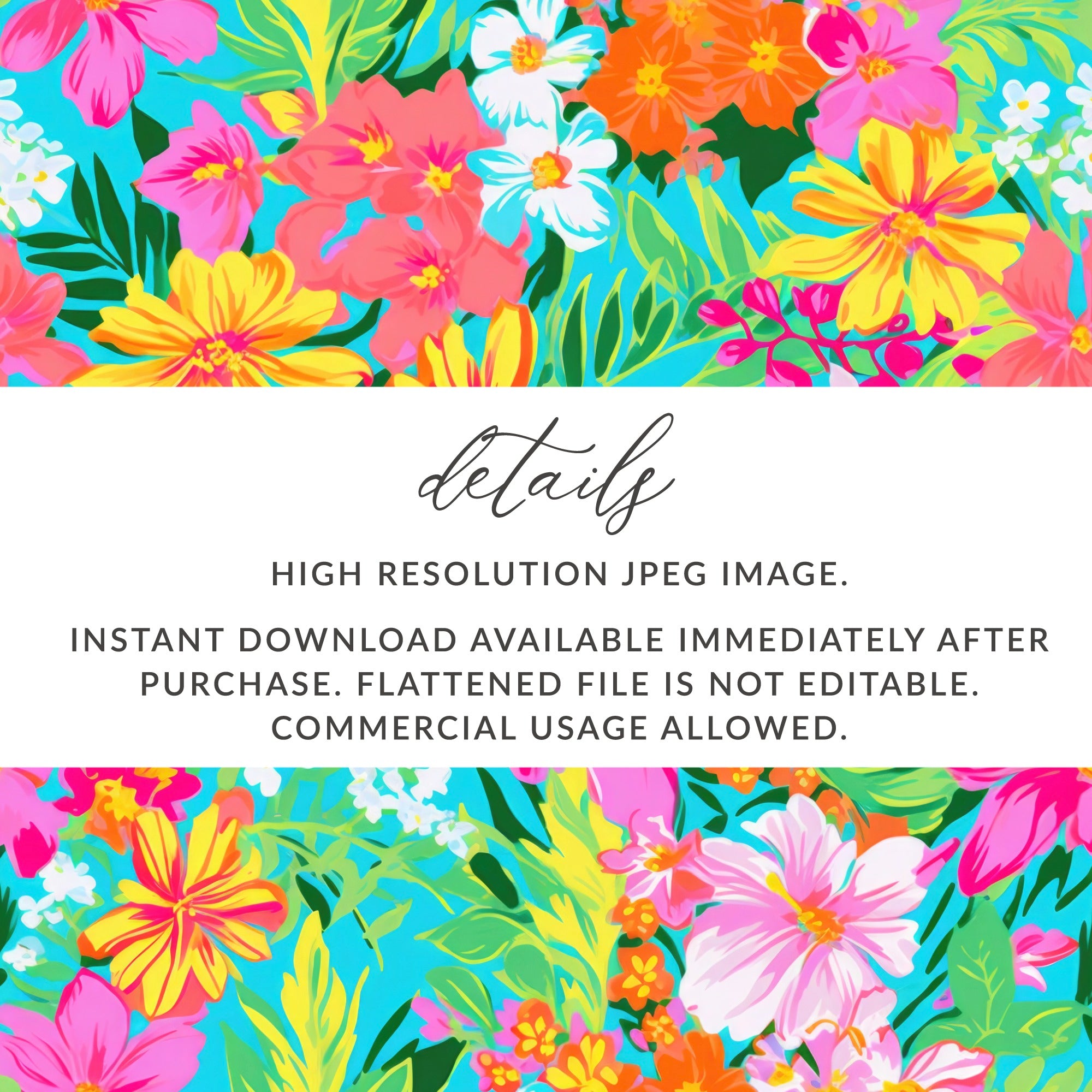 Colorful Floral High Resolution JPEG Image Instant Download