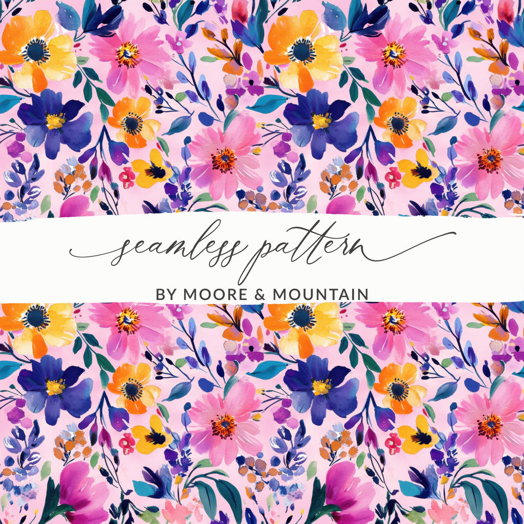 Colorful Floral Seamless Pattern by Moore Mountain