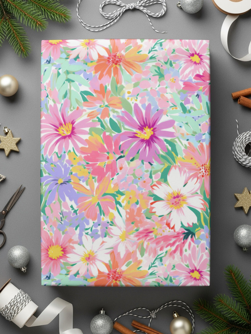 Colorful Floral Pattern Gift Wrap for All Occasion
