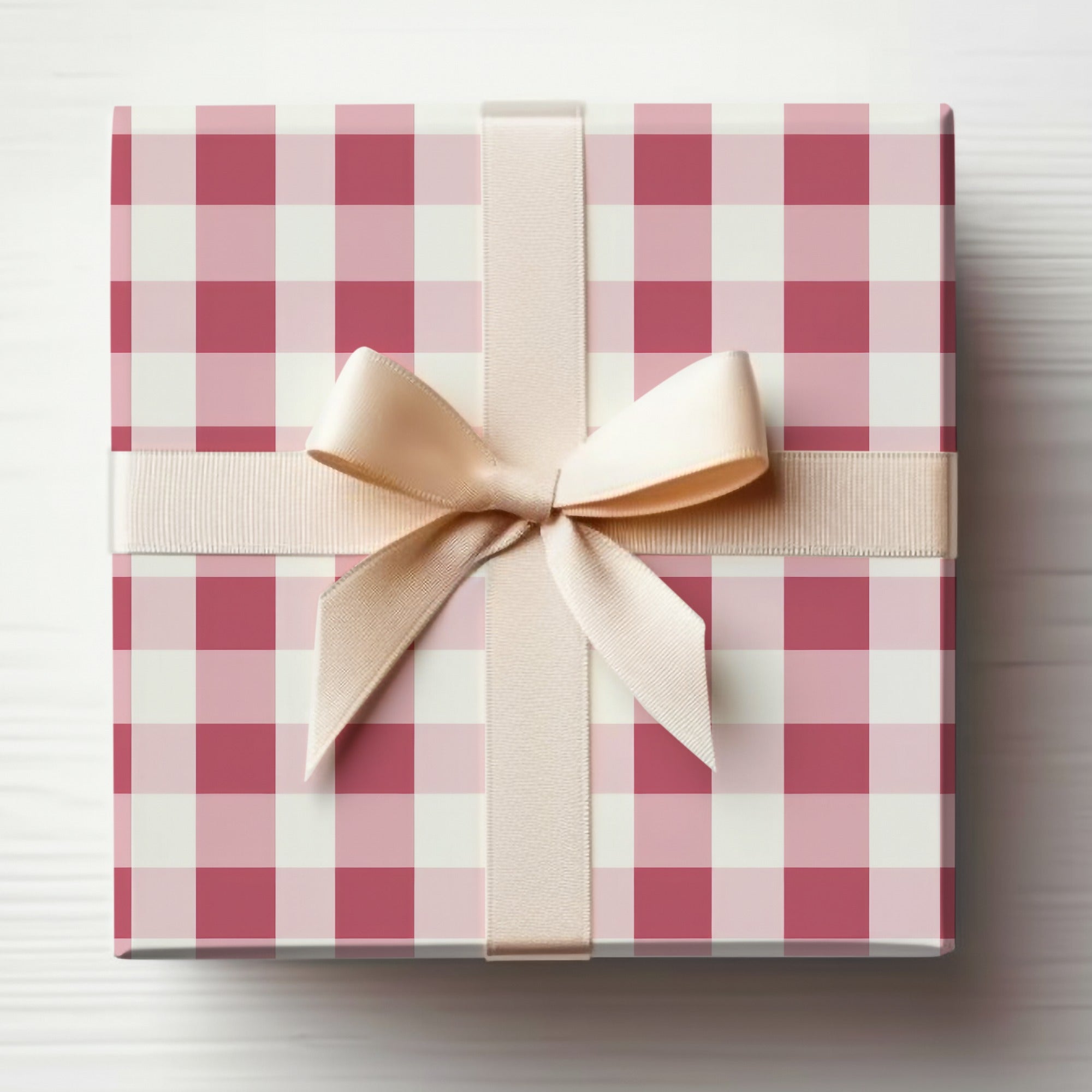 Pink and White Gingham Pattern Gift Box for Special Occasions