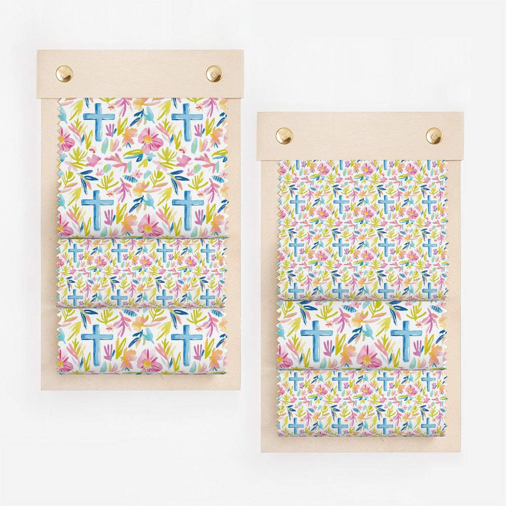 Vibrant Floral Cross Pattern Religious Decor Product