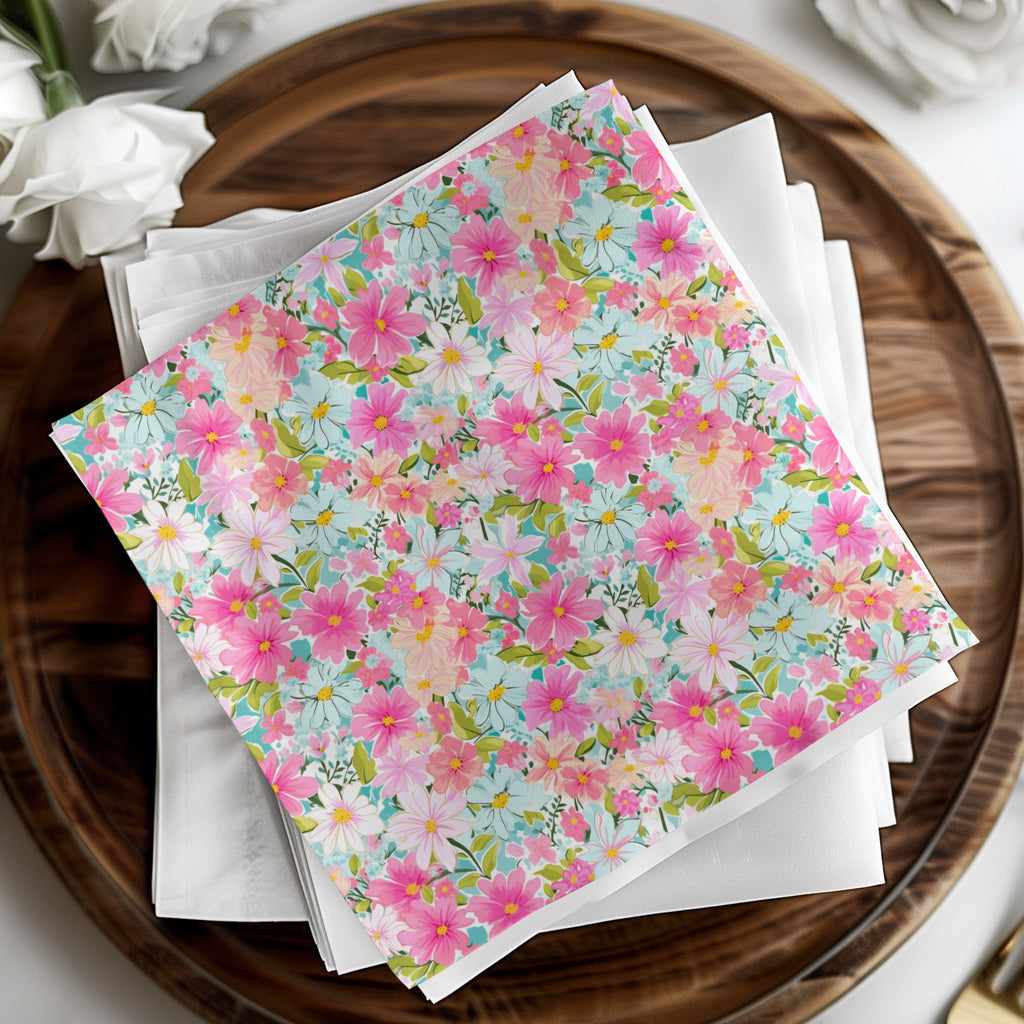 Vibrant Floral Print Napkins for Summer Parties