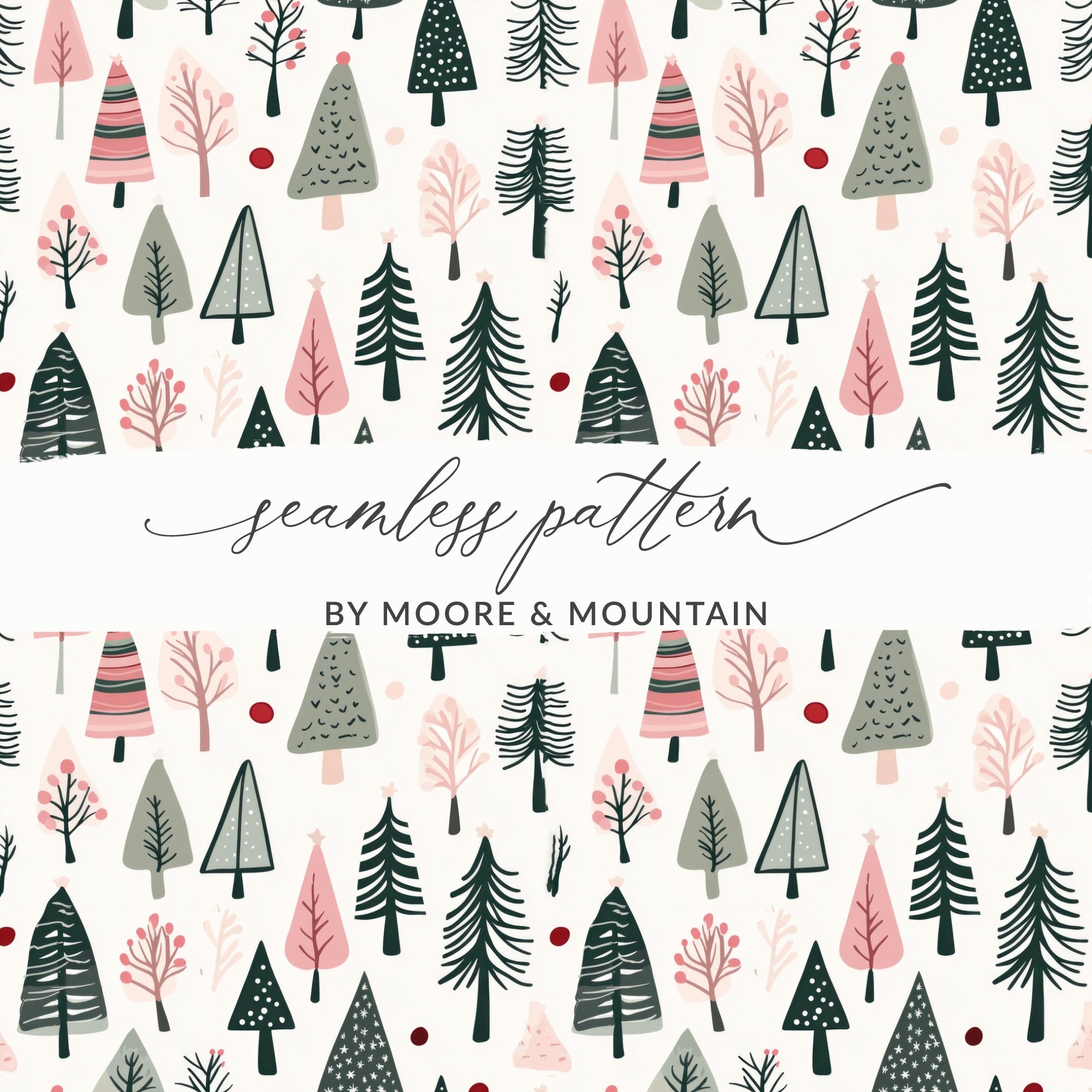 Colorful Seamless Tree Pattern by Moore & Mountain