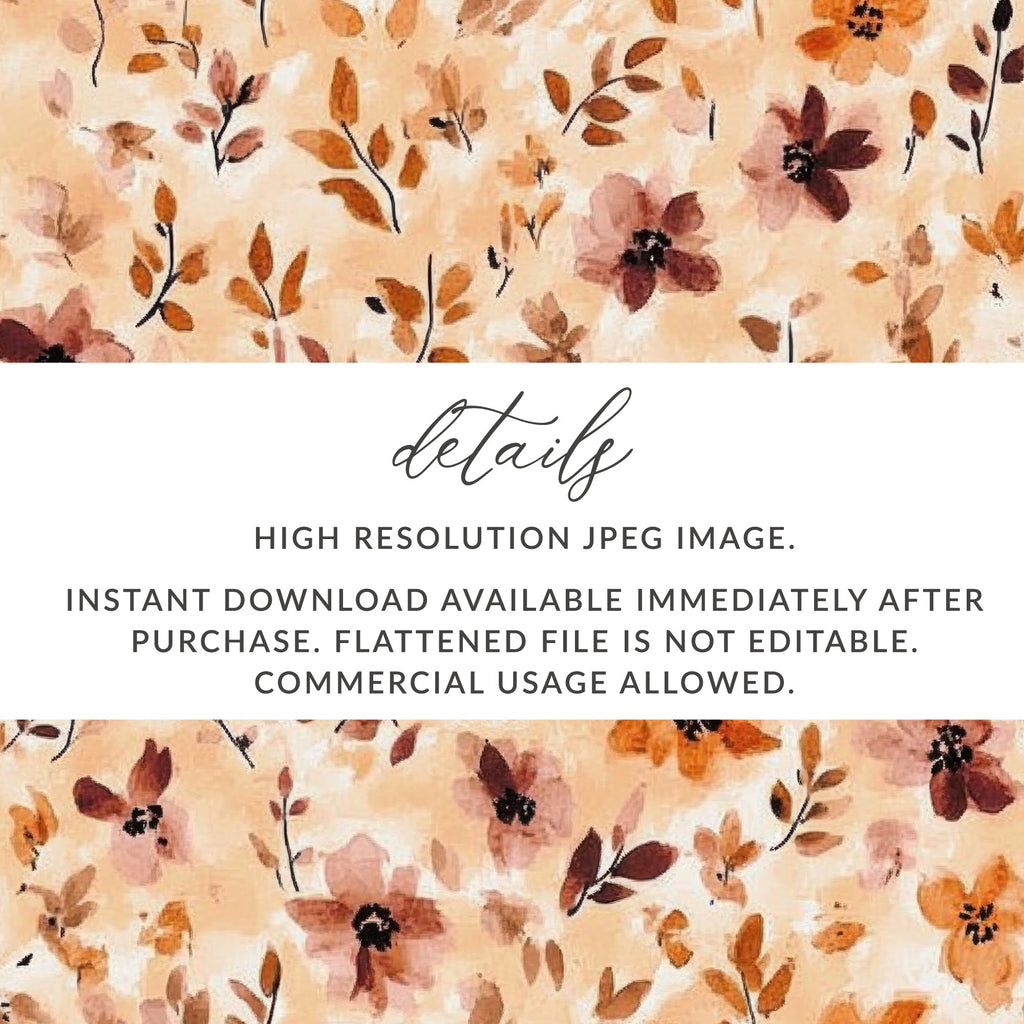 Autumn Floral Watercolor High Resolution JPEG Image