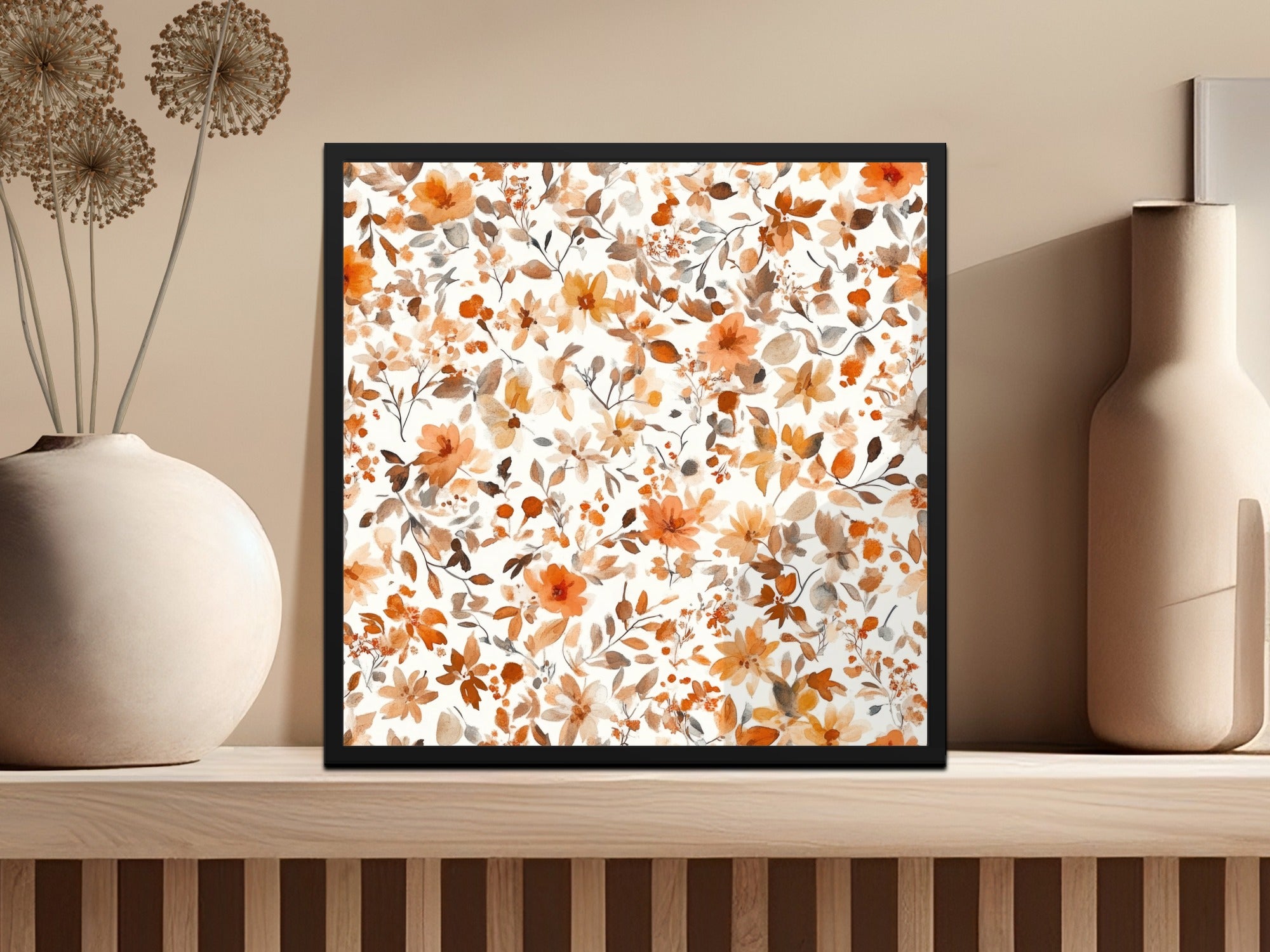 Autumn Floral Pattern Artwork for Home Decor