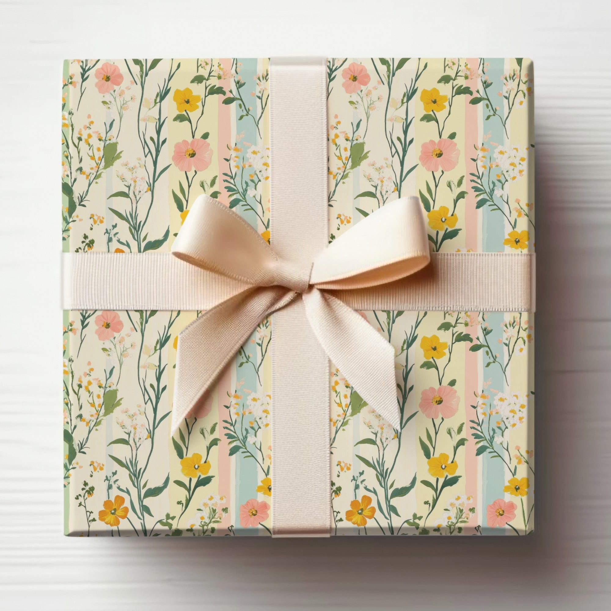 Floral Gift Wrap with Elegant Ribbon for All Occasions
