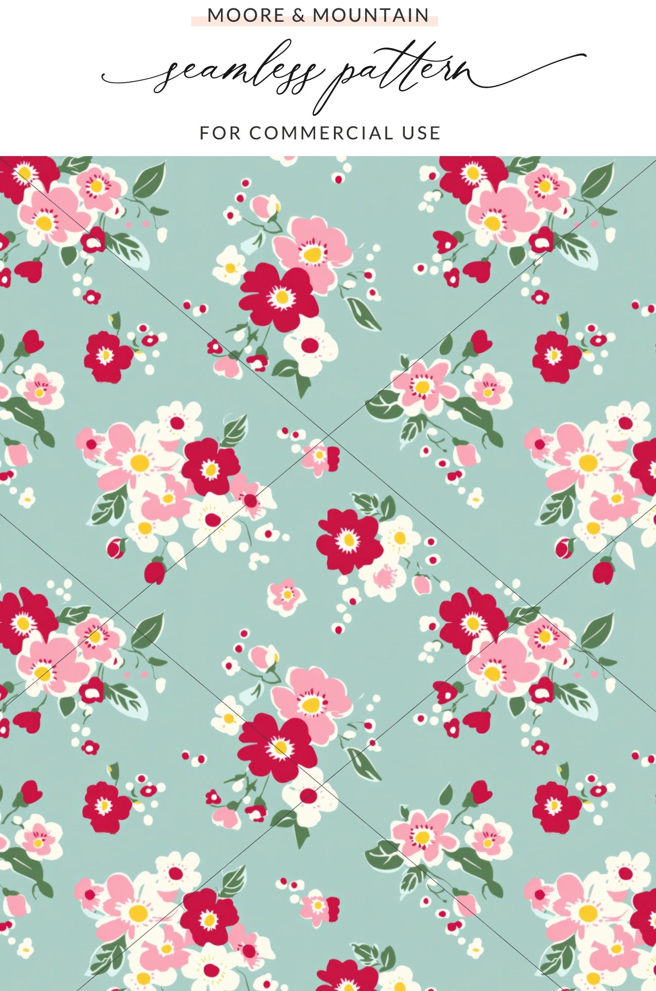 Bright Floral Seamless Pattern for Commercial Use