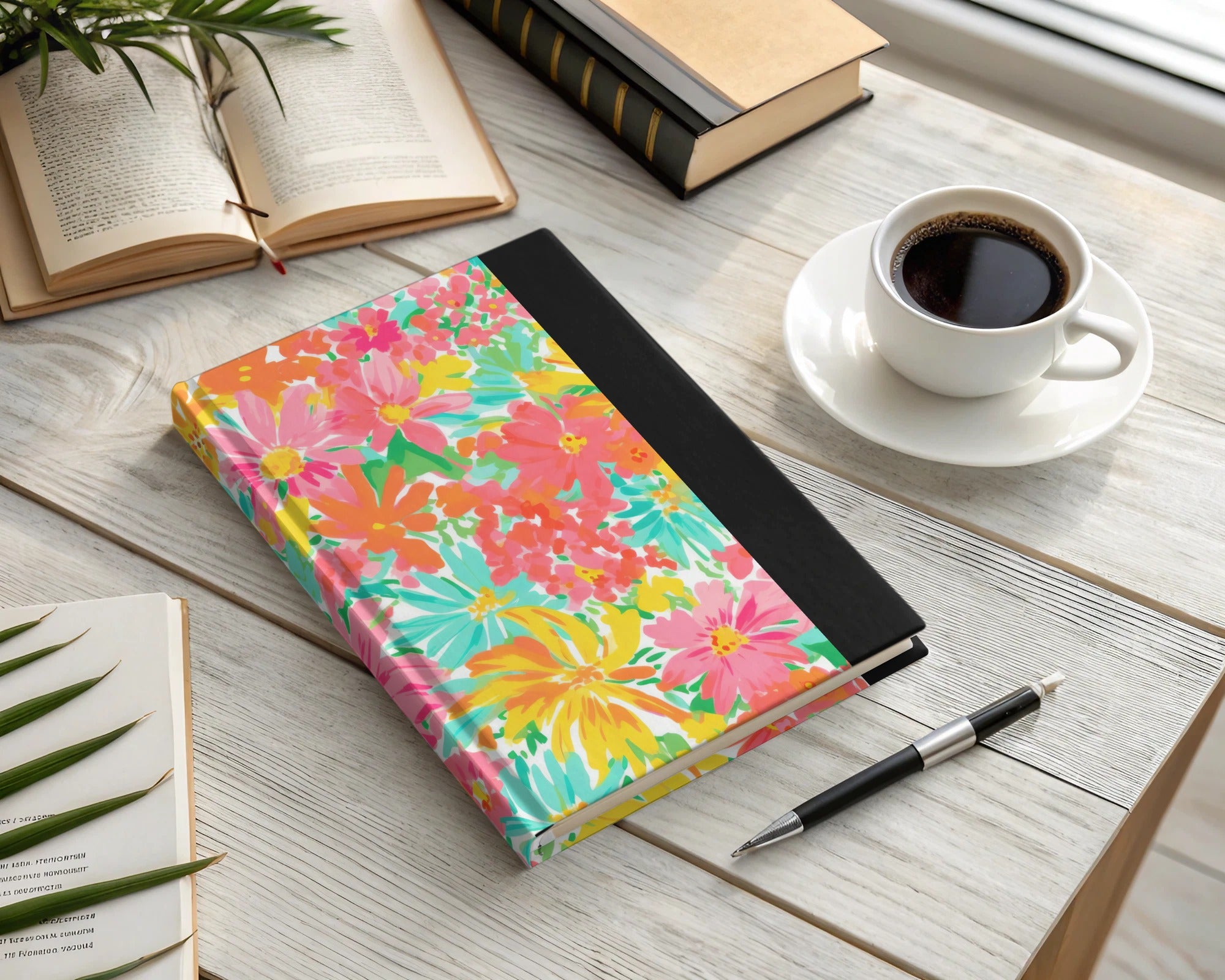 Vibrant Floral Hardcover Journal for Creative Writing