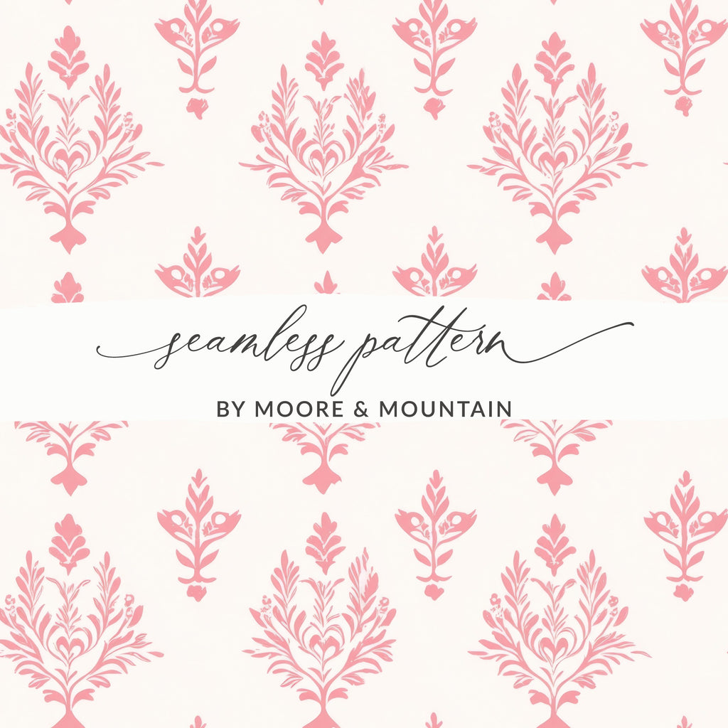 Elegant Pink Floral Seamless Pattern by Moore & Mountain
