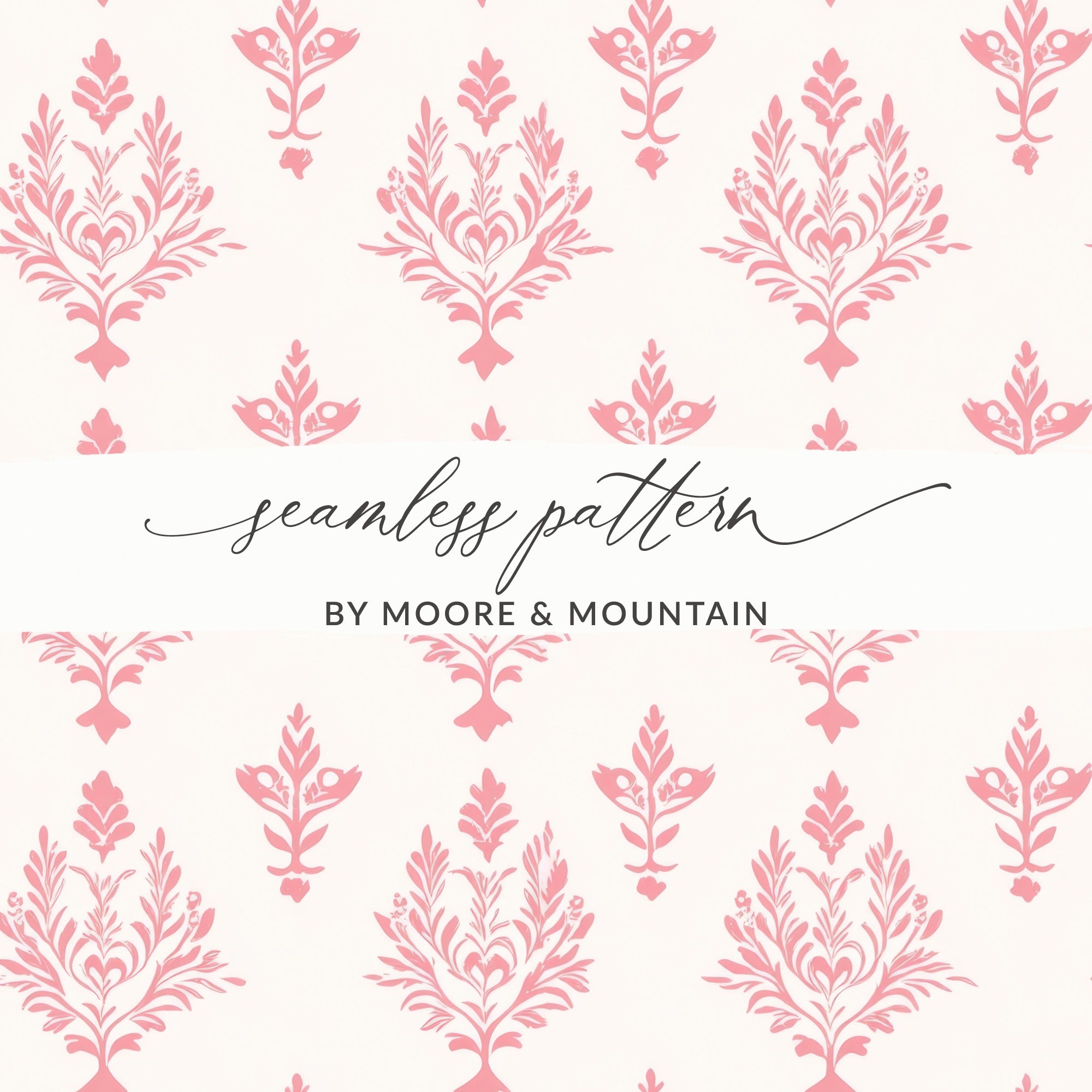 Elegant Pink Floral Seamless Pattern by Moore & Mountain