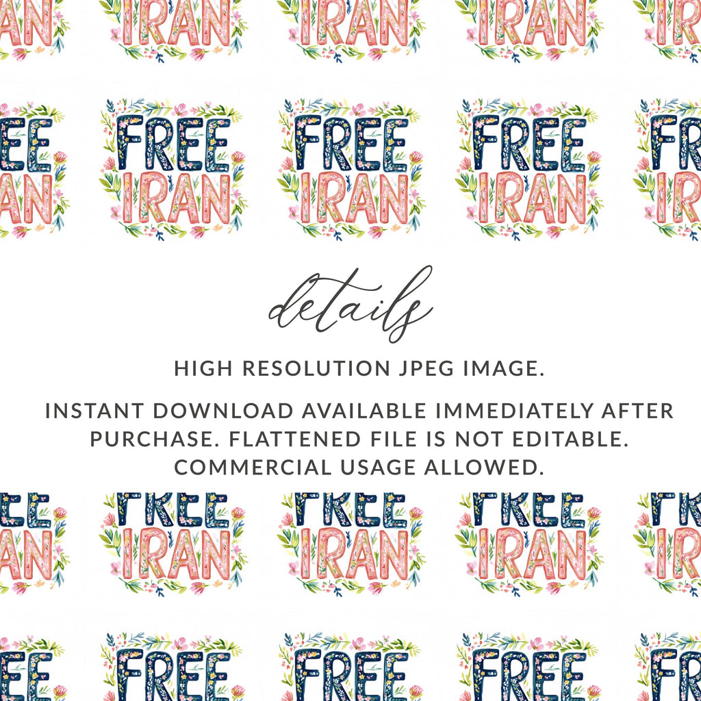 Free Iran Floral Pattern High Quality Digital Art product type

Free Iran
Iran Protest
Iran Rights
Women Life Freedom
Iranian
Digital Download
JPEG Image
Floral Pattern
Watercolor Design
Seamless Pattern
Graphic Design
Commercial Use
Instant Download
Sublimation Design
Digital Art
Print File
Support Iran
Human Rights
Pattern Repeat
Flower Wreath