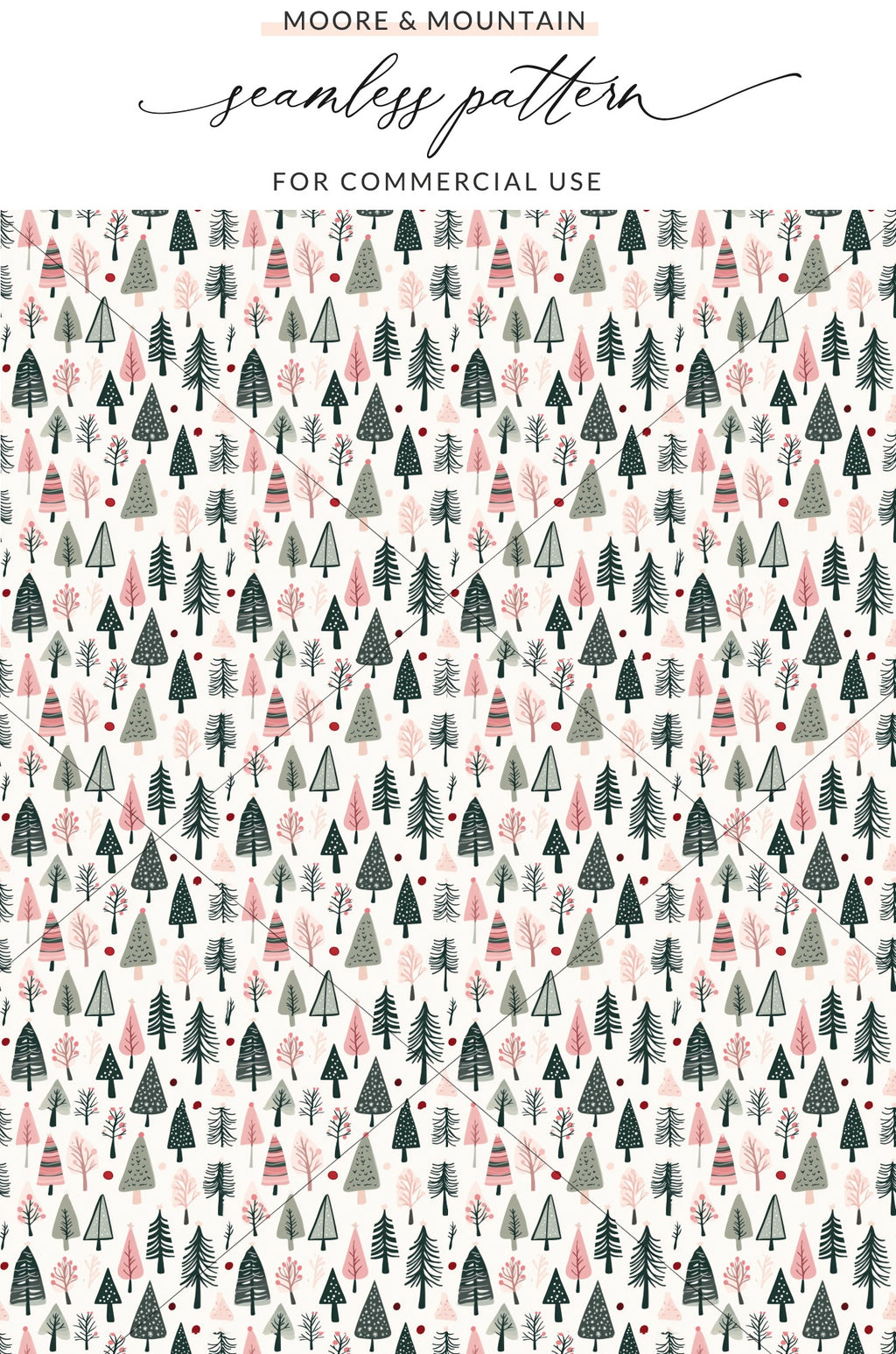 Moore & Mountain Seamless Pattern For Commercial Use