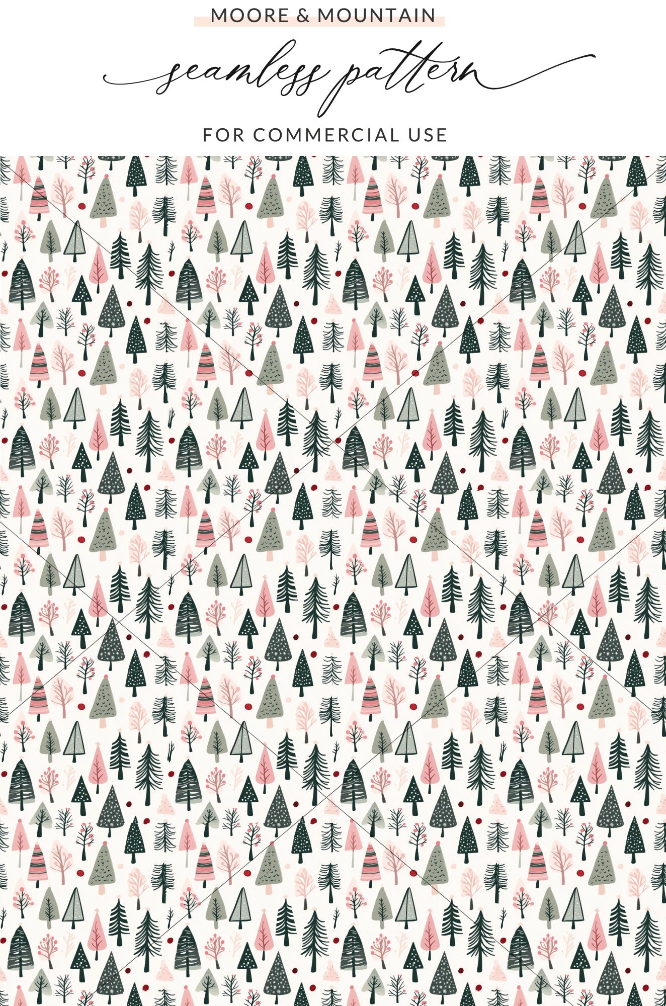 Moore & Mountain Seamless Pattern For Commercial Use