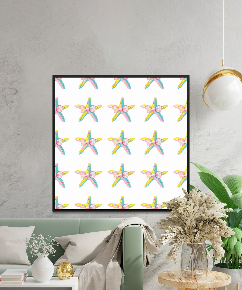Vibrant Starfish Pattern Wall Art Ocean Sea Life product type