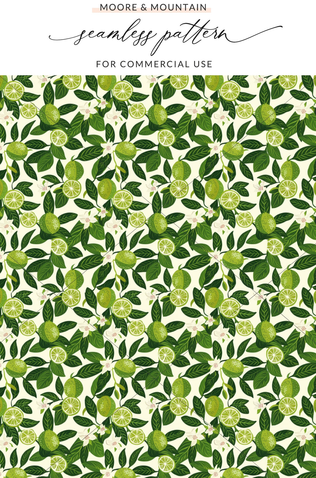Lemon and Lime Seamless Pattern for Commercial Use