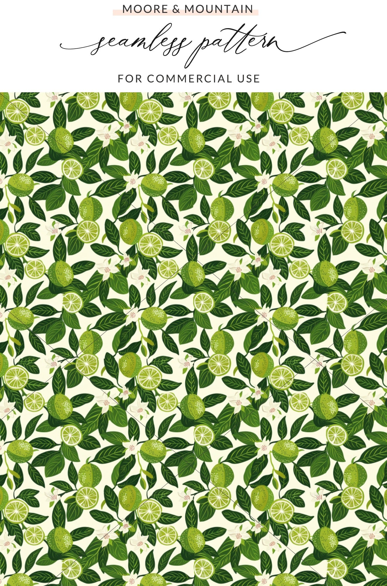 Lemon and Lime Seamless Pattern for Commercial Use