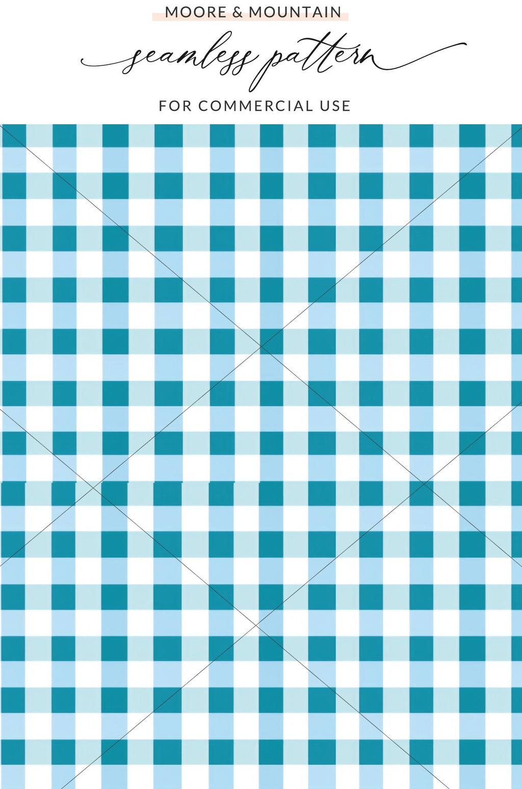 Blue and White Gingham Seamless Pattern for Commercial Use