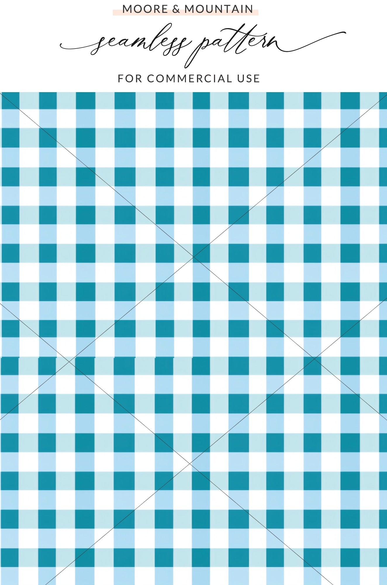Blue and White Gingham Seamless Pattern for Commercial Use