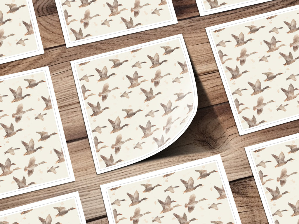 Flying Ducks Watercolor Art Print for Home Decor