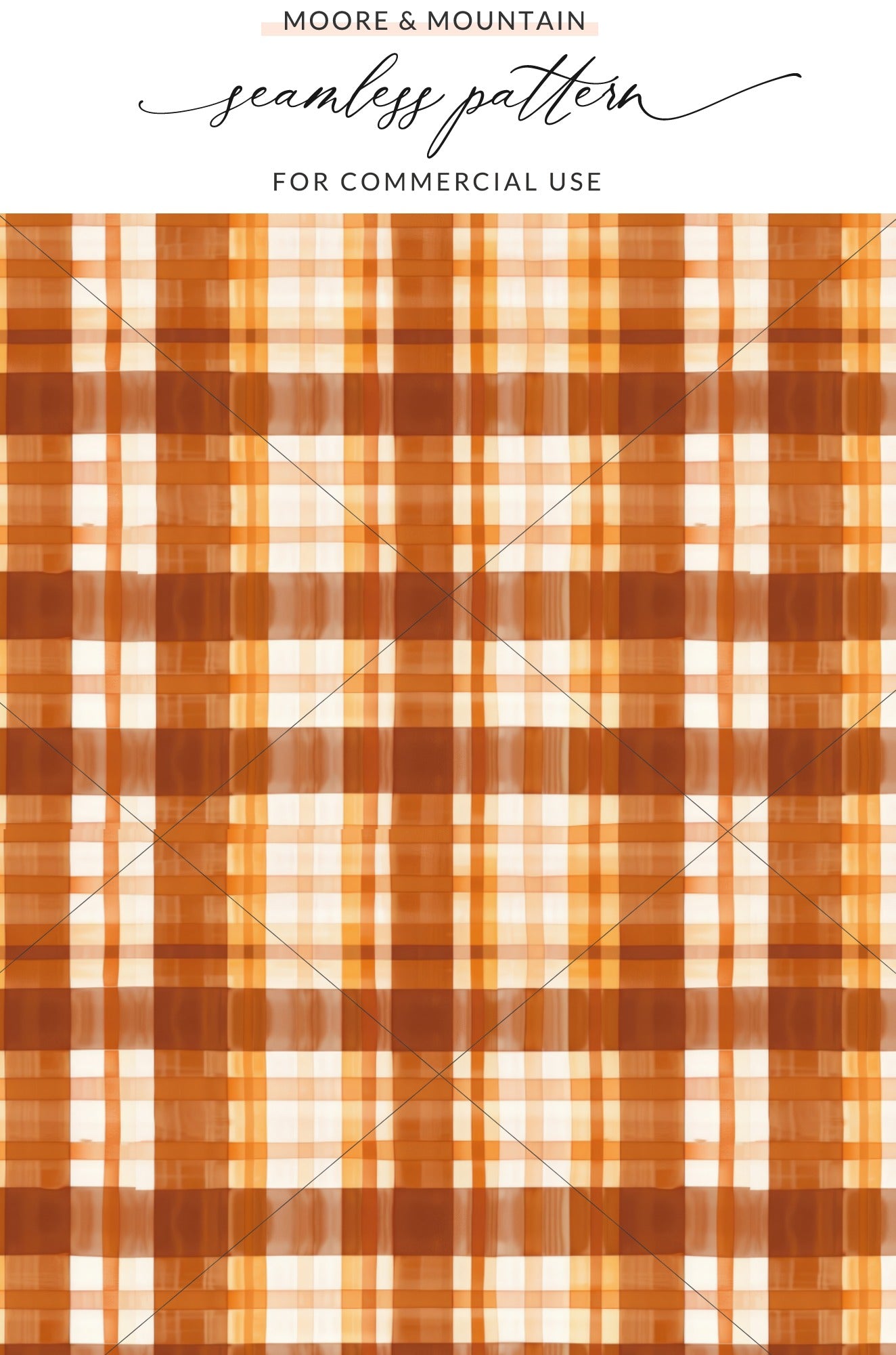 Burnt Orange Plaid Seamless Pattern for Commercial Use