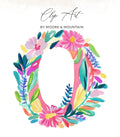 Floral letter O with "Clip Art by Moore & Mountain" text.