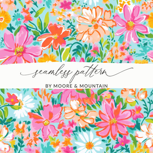 Colorful Floral Seamless Pattern by Moore & Mountain