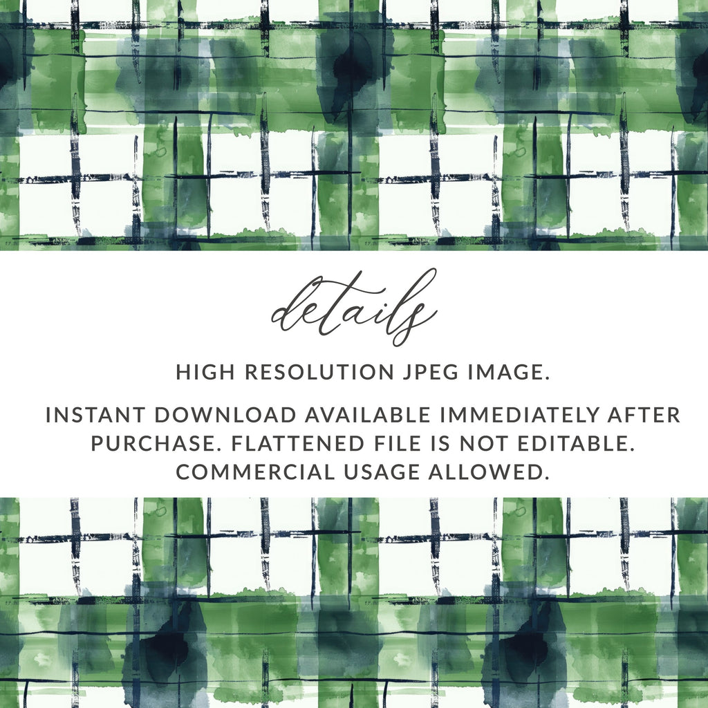 Green Plaid High Resolution JPEG Instant Download
