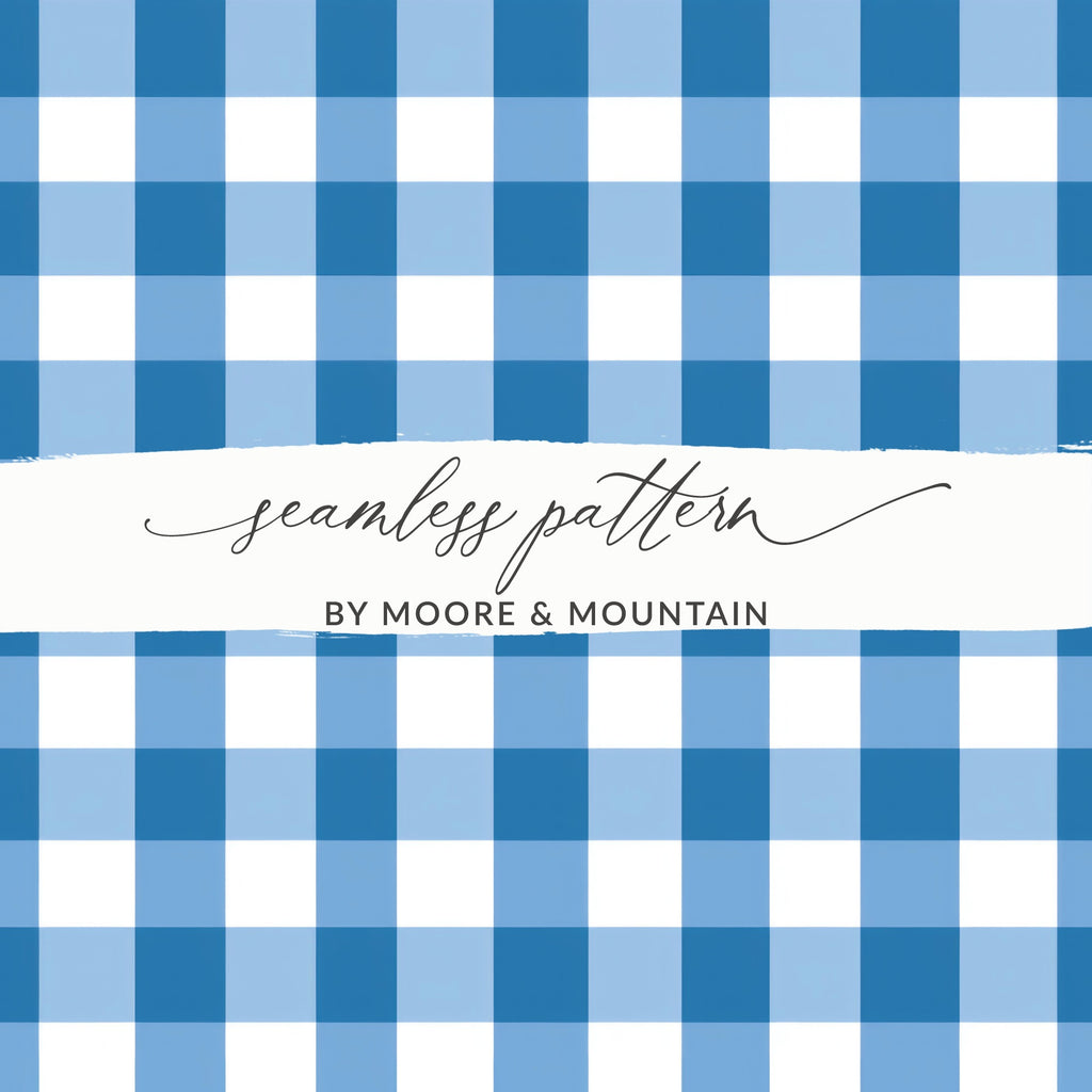 Blue and White Checkered Seamless Pattern Design