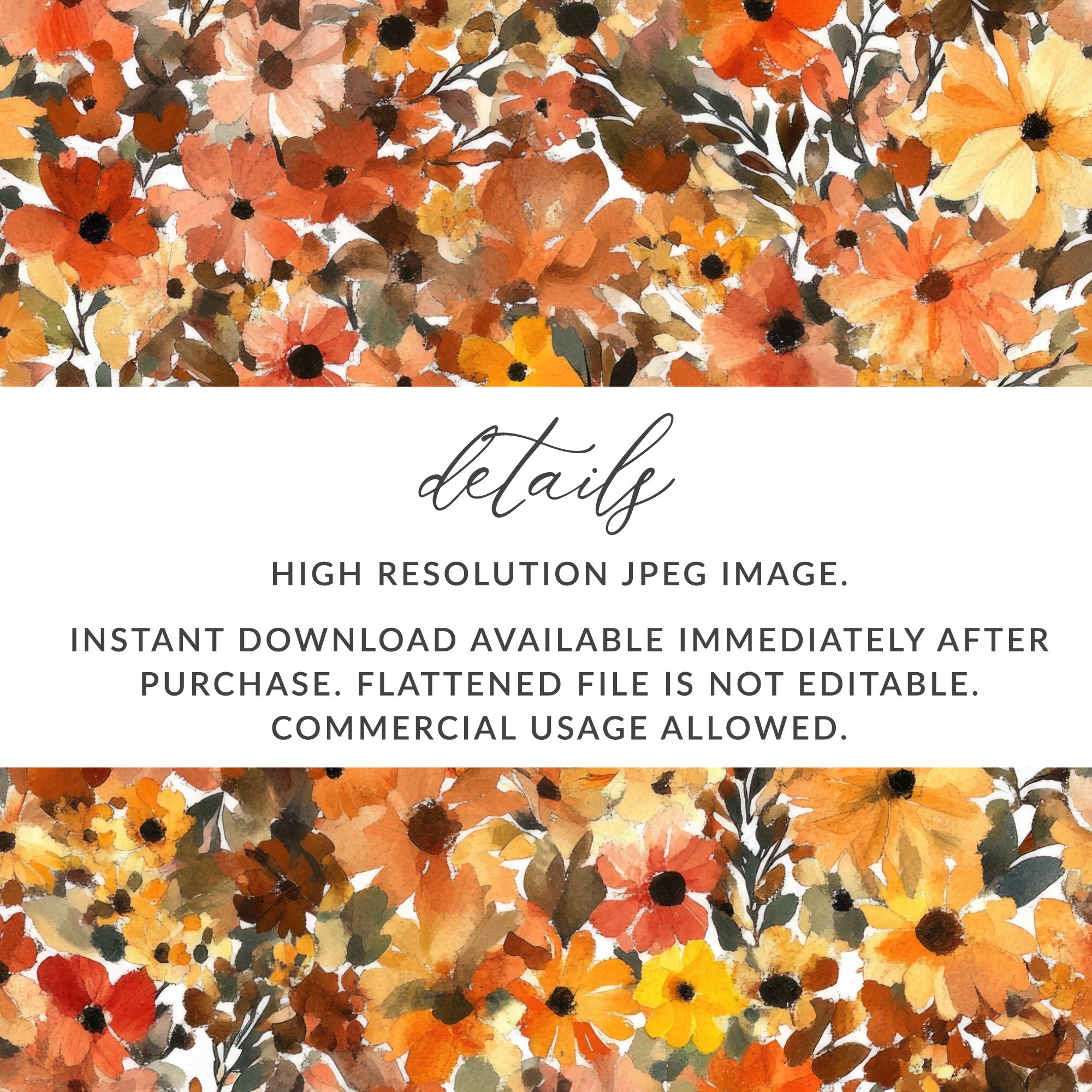 High Resolution Autumn Floral Digital Download