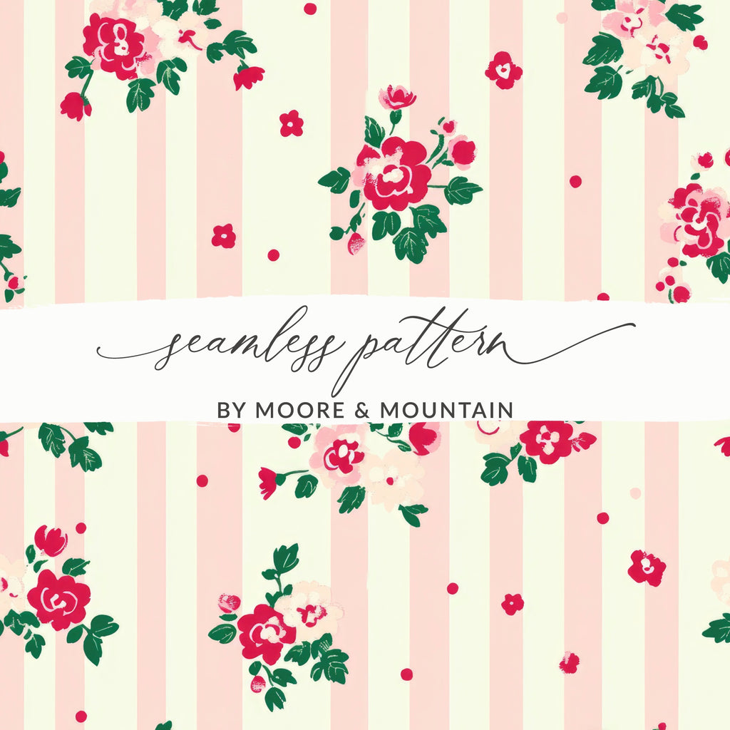 Floral Striped Seamless Pattern by Moore & Mountain