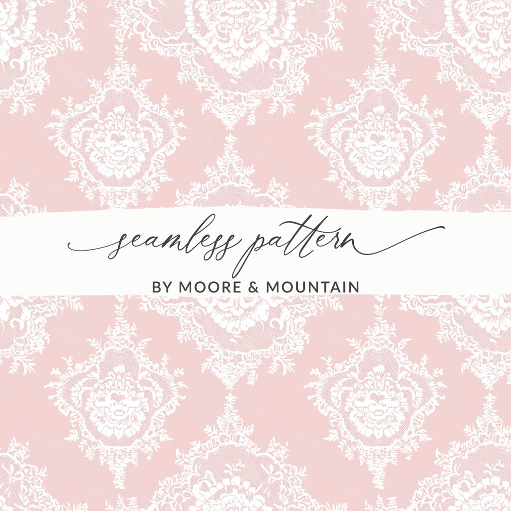 Elegant Pink and White Lace Seamless Pattern Design