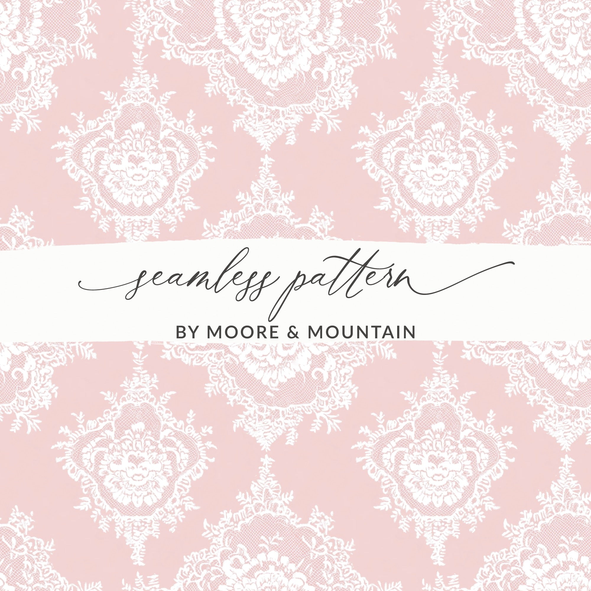 Elegant Pink and White Lace Seamless Pattern Design