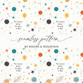 Colorful Star and Planet Themed Seamless Pattern Design