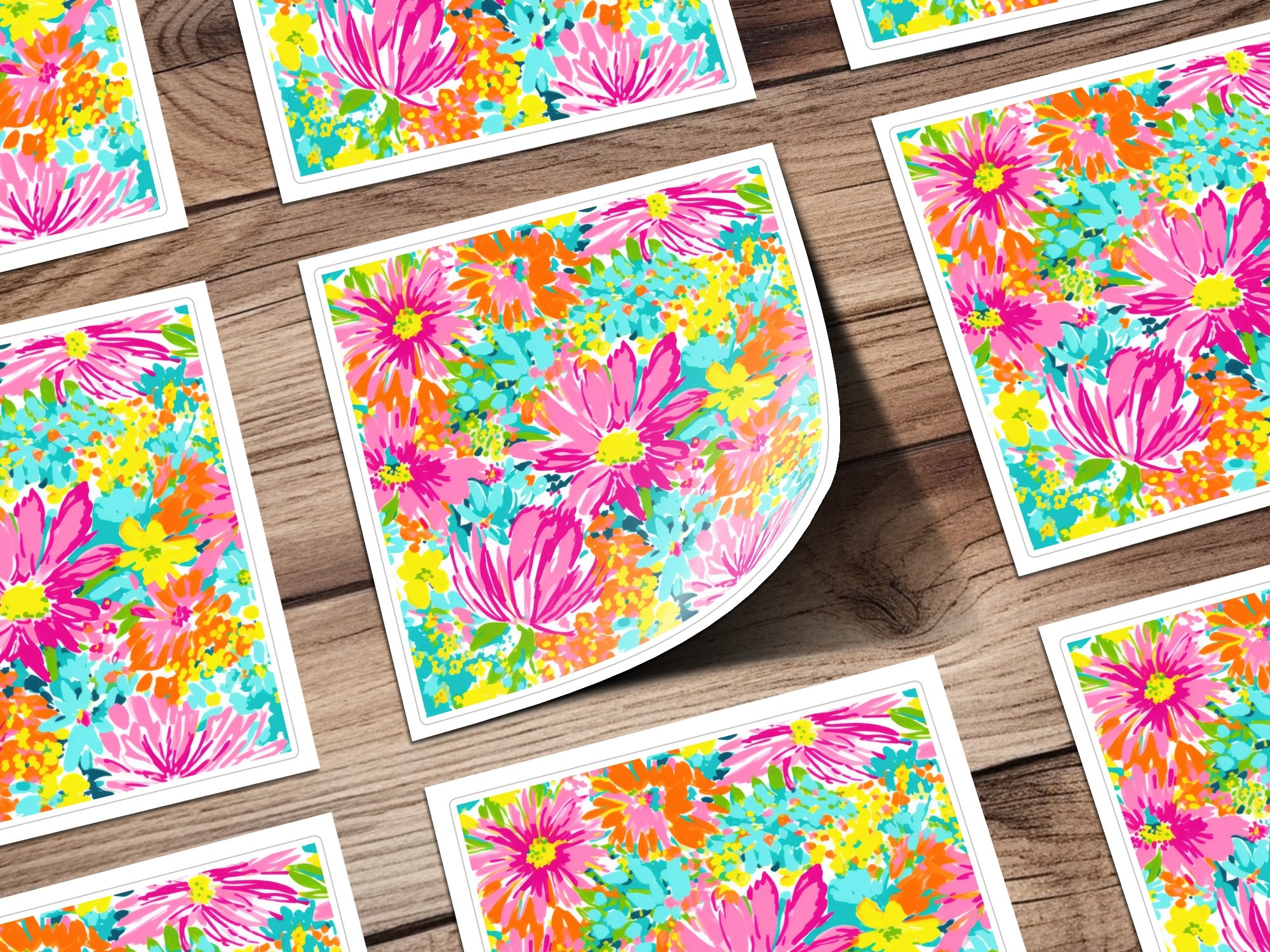 Vibrant Floral Pattern Stickers for Craft Projects