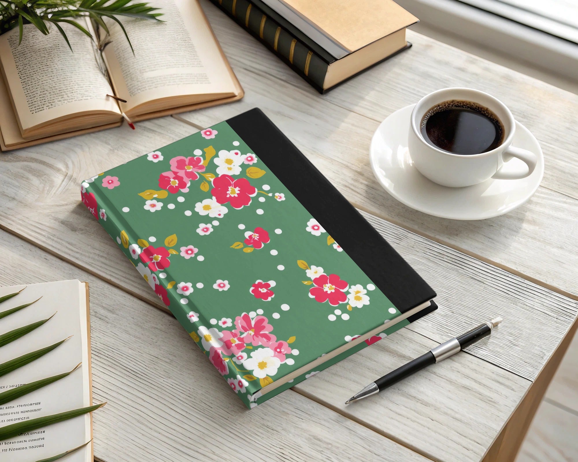 Floral Pattern Hardcover Journal for Everyday Writing