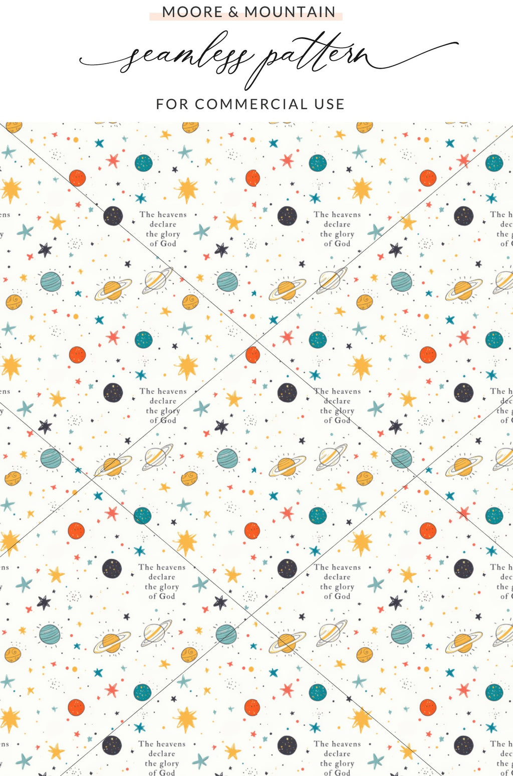 MOORE & MOUNTAIN Seamless Pattern for Commercial Use