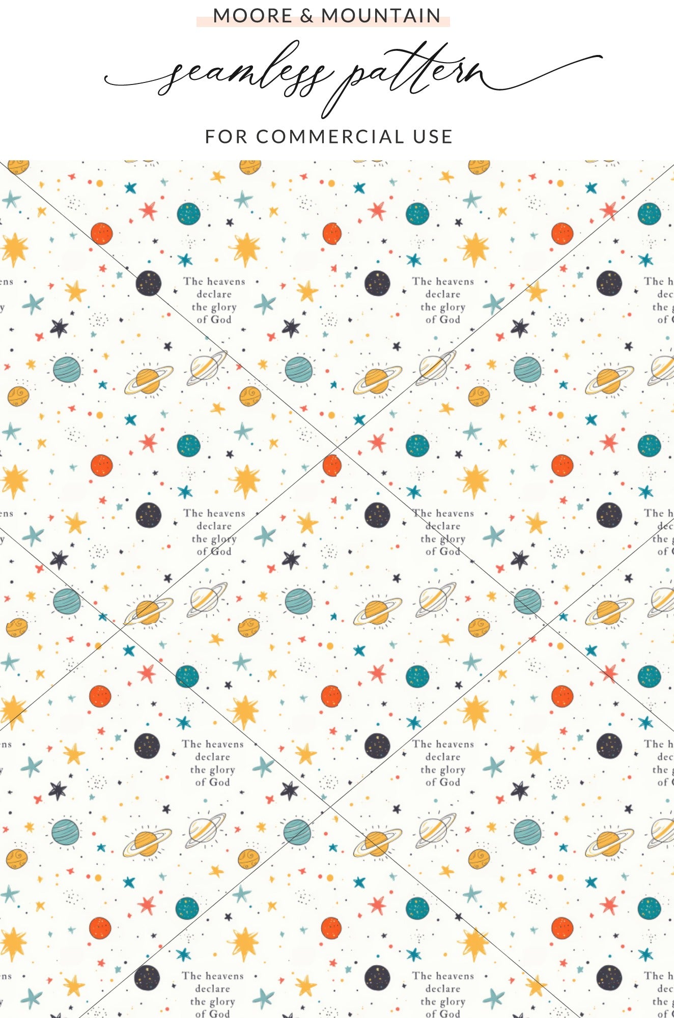 MOORE & MOUNTAIN Seamless Pattern for Commercial Use