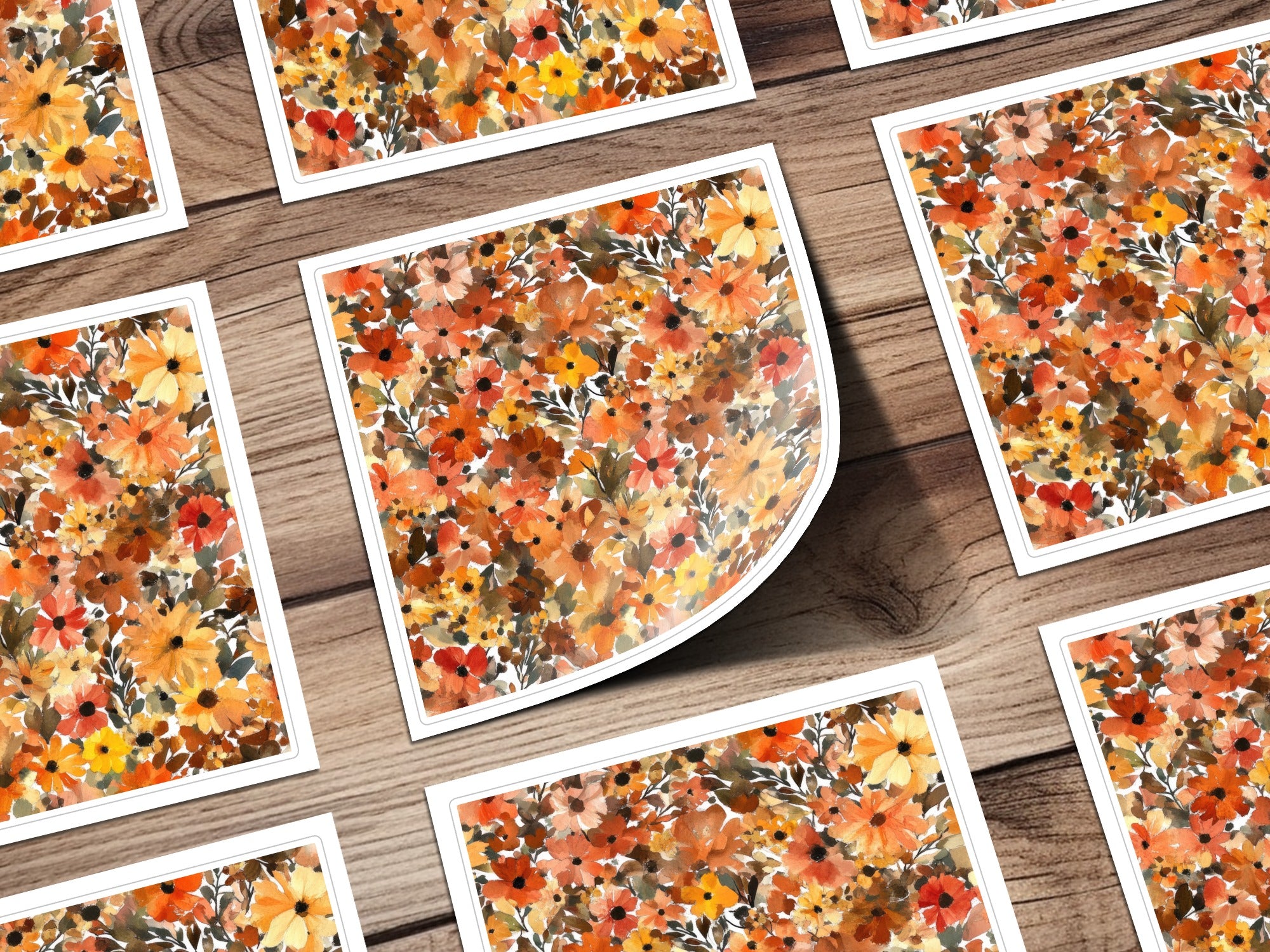 Vibrant Autumn Floral Pattern Design Art Print