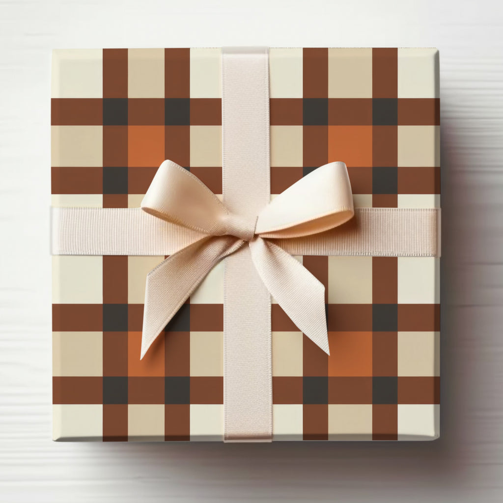 Elegant Checked Pattern Gift Box with Bow Packaging
