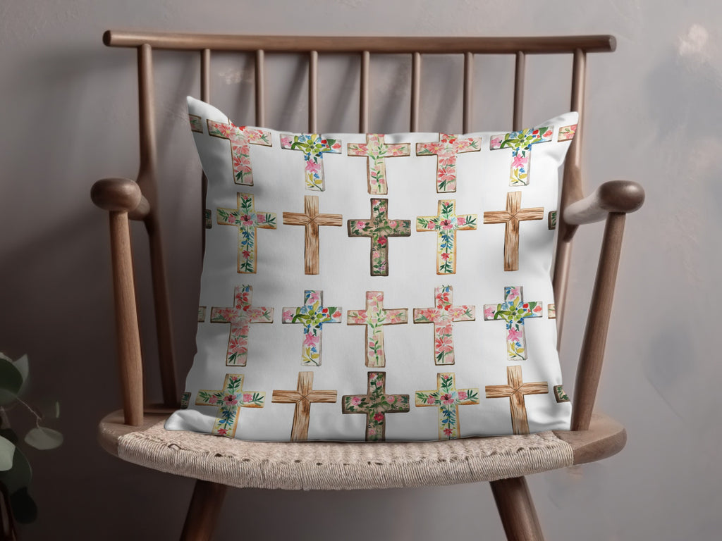 Decorative Cross Pattern Throw Pillow for Home Decor